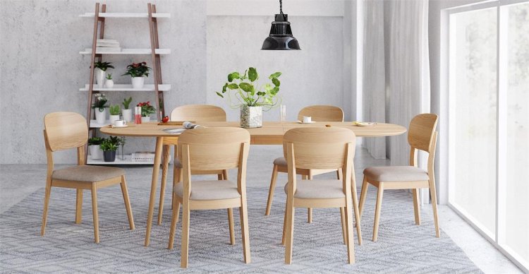 bộ bàn ăn 6 ghế gỗ sồi
