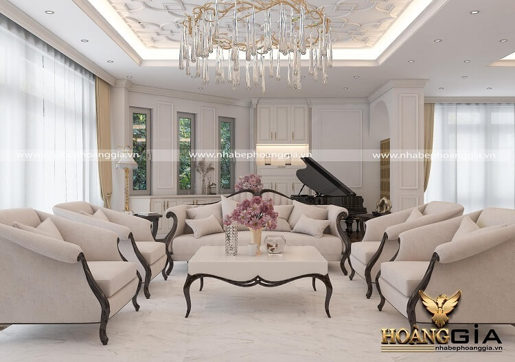 mẫu trần thạch cao phòng khách 30m2
