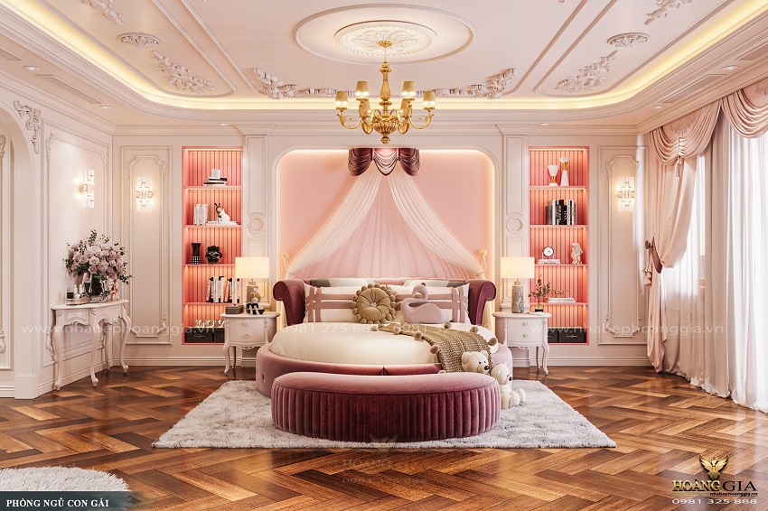 Mẫu nội thất tân cổ điển 2024 cho phòng ngủ con gái