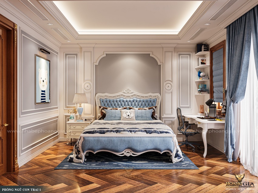 Mẫu nội thất tân cổ điển 2024 cho phòng ngủ con trai