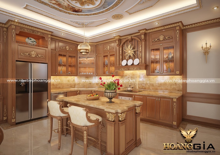Mẫu tủ bếp đẹp 2024 kiểu dáng chữ L