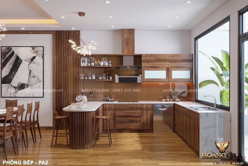 Mẫu tủ bếp đẹp 2024 kiểu dáng hiện đại