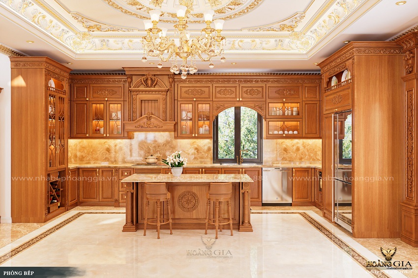 Mẫu tủ bếp đẹp 2024 kiểu dáng chữ U