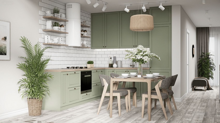 Mẫu thiết kế phòng bếp chung cư phong cách Scandinavian