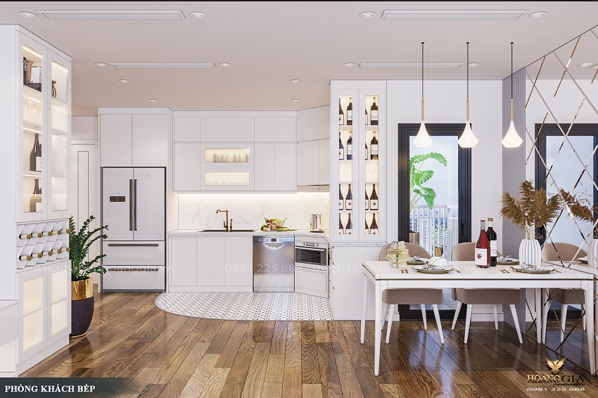Mẫu thiết kế phòng bếp chung cư tối giản