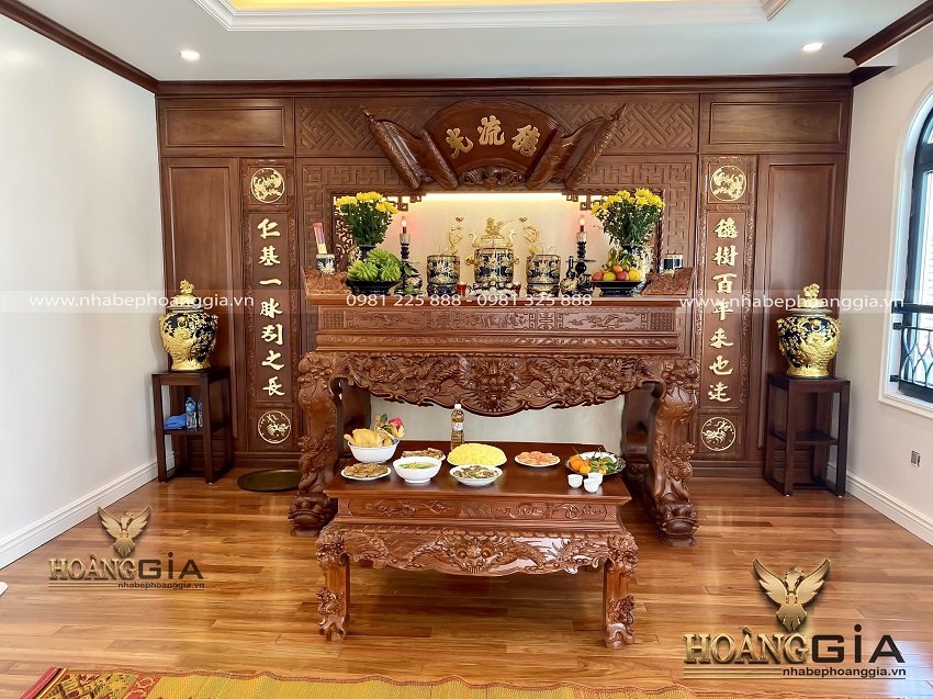 Đơn vị thi công phòng thờ gỗ gõ đỏ