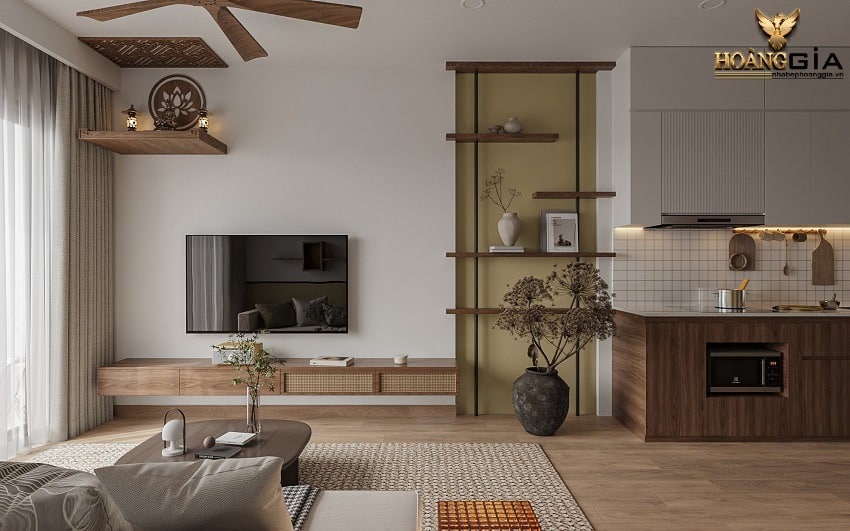 Mẫu bàn thờ nhà chung cư kiểu dáng treo tường