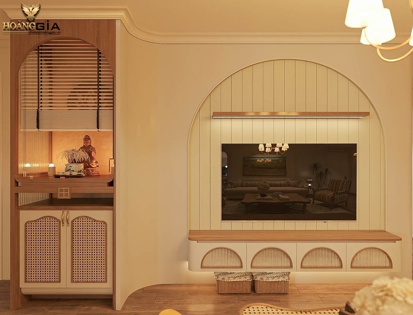 Mẫu bàn thờ nhà chung cư kiểu dáng tủ thờ