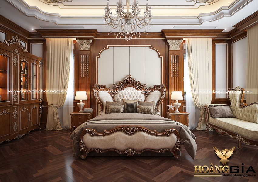 Bộ giường tủ phòng ngủ tân cổ điển Luxury