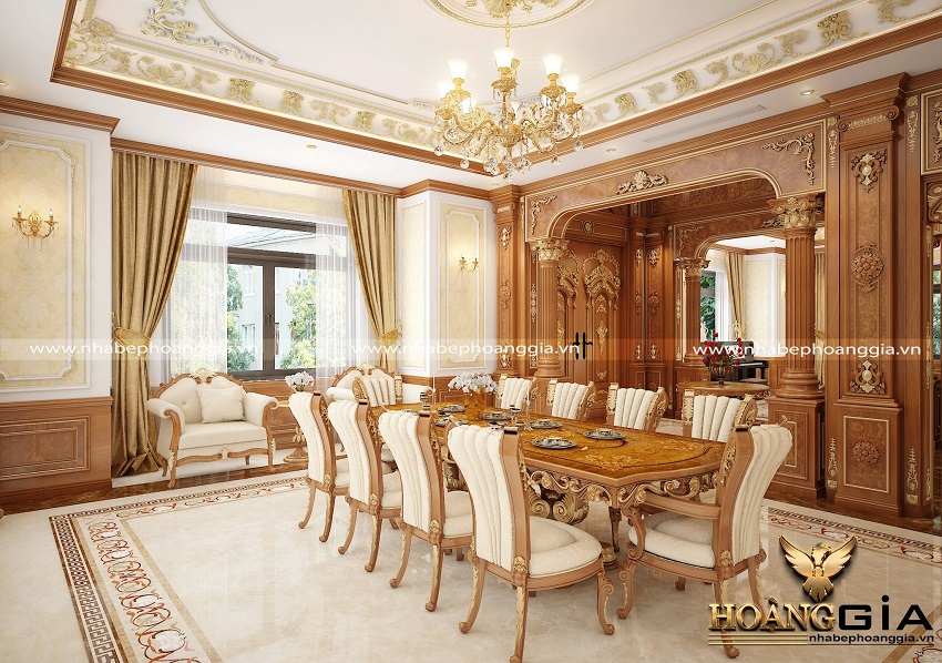 Mẫu phòng ăn tân cổ điển xu hướng mới nhất 2025 luxury