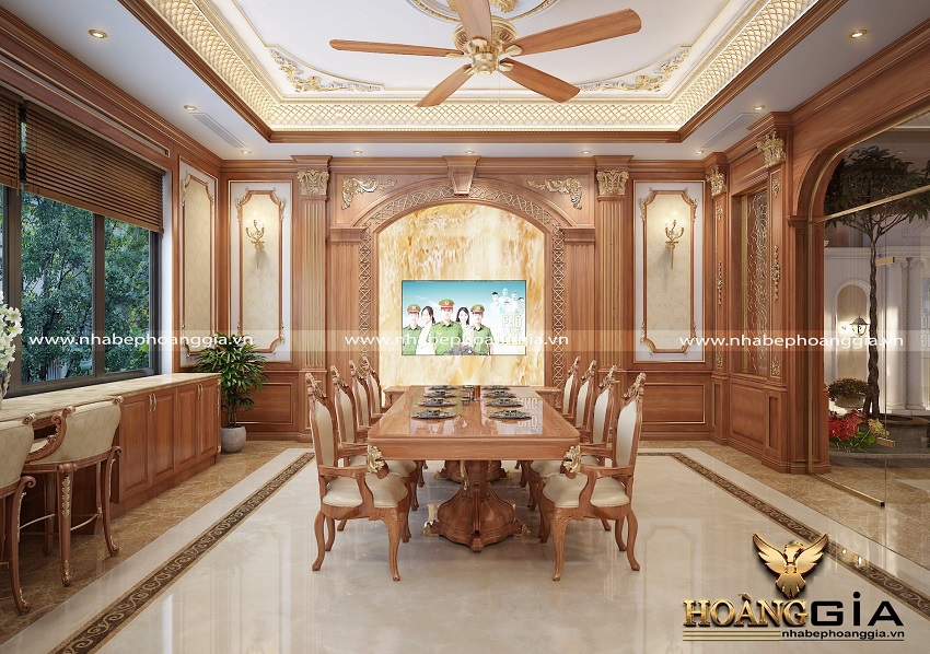 Mẫu phòng ăn tân cổ điển xu hướng mới nhất 2025 nhẹ nhàng