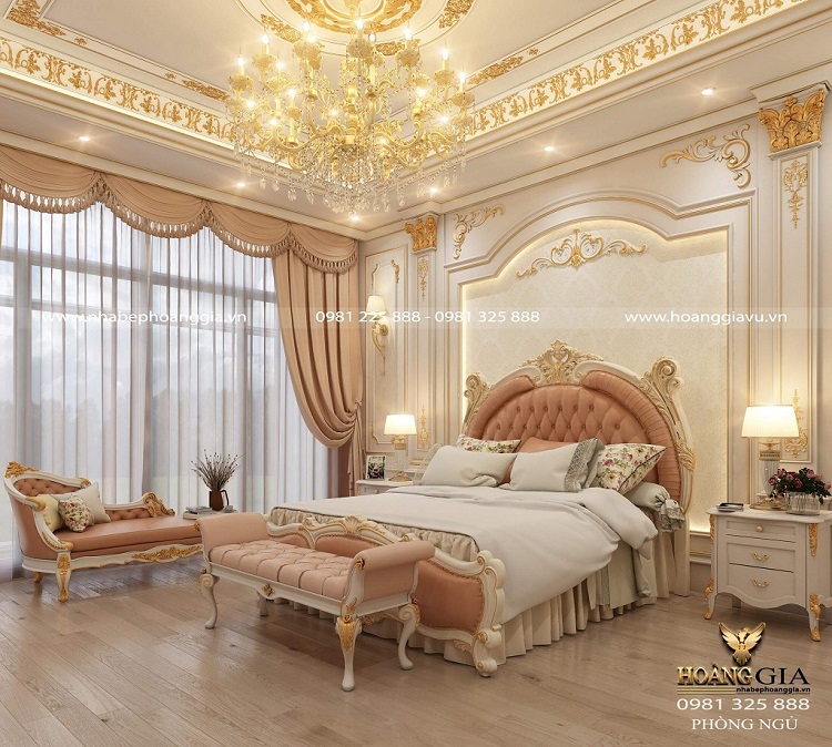Mẫu phòng ngủ tân cổ điển màu trắng xu hướng mới nhất 2025 Luxury