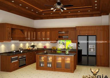 Mẫu tủ bếp gỗ sồi tự nhiên 25