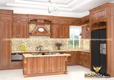 Mẫu tủ bếp đẹp gỗ cẩm 06