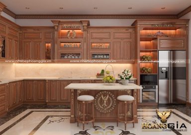 Sang trọng đầy đẳng cấp với mẫu tủ bếp phong cách tân cổ điển