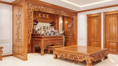 Tham khảo 7 mẫu vách ngăn phòng thờ bằng gỗ đẹp sang trọng