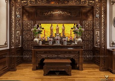 Tư vấn thiết kế bàn thờ Tam Thế Phật trang trọng tại nhà