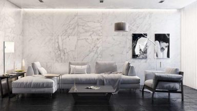7 mẫu gạch ốp tường phòng khách đẹp đầy thu hút