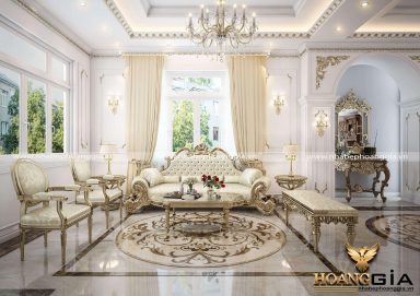 Phòng khách cho biệt thự phong cách cổ điển Châu Âu PKBT 12