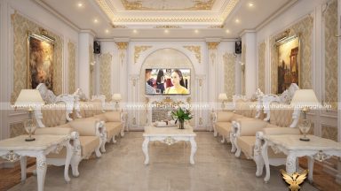 Tổng hợp 07 mẫu phòng khách biệt thự tân cổ điển đẹp