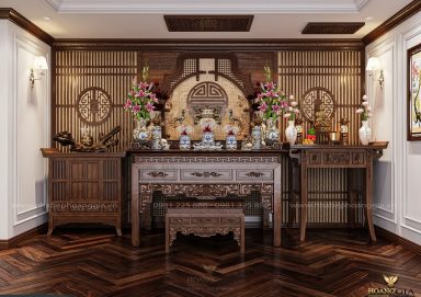 Không gian phòng thờ truyền thống nhà chị Hương (Hải Phòng)