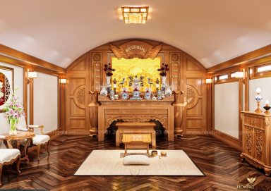Gợi ý thiết kế nội thất phòng thờ tại tầng áp mái