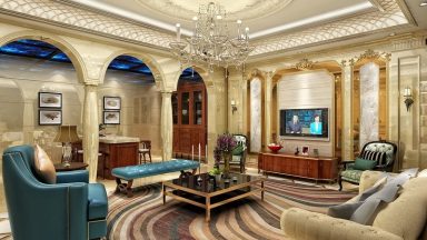 10 mẫu trần thạch cao phòng khách tân cổ điển đầy thu hút 2022