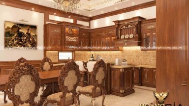 Lịch lãm đầy sang trọng với 15 mẫu tủ bếp tân cổ điển đẹp 2022