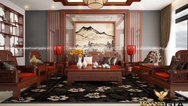 Xu hướng nội thất gỗ tự nhiên phòng khách sang trọng hiện nay