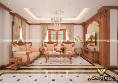 Sang trọng với thiết kế nội thất phong cách tân cổ điển gỗ gõ tinh tế