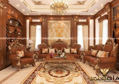 Nội thất phòng khách cổ điển dát vàng cho nhà biệt thự đẹp nhất