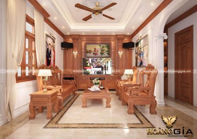 Phòng khách đẹp lịch lãm với sofa đồng kỵ tân cổ điển PKTCD 15