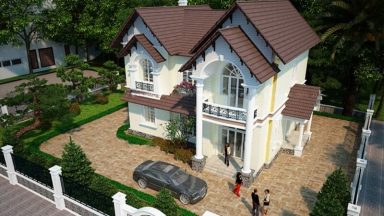 Thiết kế biệt thự nhà vườn 2 tầng tân cổ điển đầy thu hút