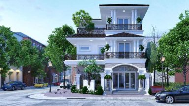 Mẫu thiết kế biệt thự nhà vườn 3 tầng tân cổ điển sang trọng