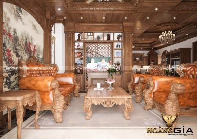 Nội thất phòng khách đầy cuốn hút cho biệt thự với lối thiết kế cổ điển tinh tế