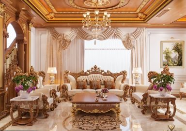 Khám phá mẫu phòng khách tân cổ điển sang trọng