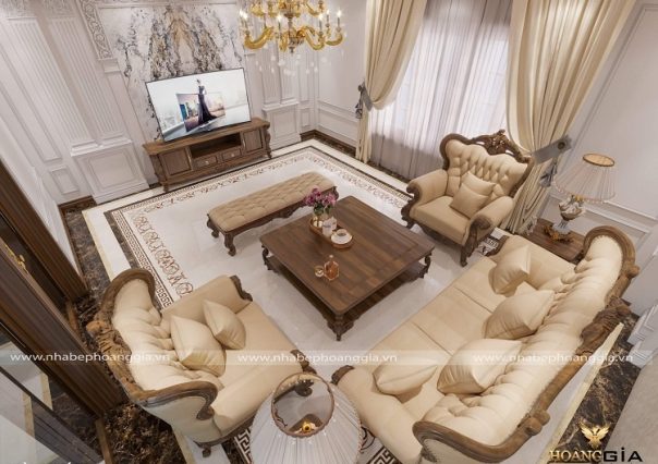 Công trình thiết kế nội thất tân cổ điển nhà chị Huệ (Bắc Giang)