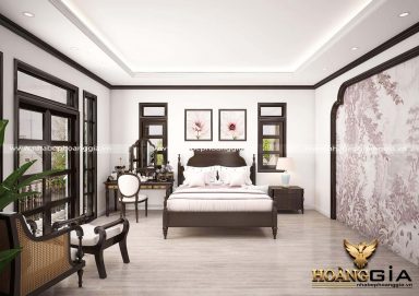 Mẫu thiết kế phòng ngủ phong cách Indochine truyền thống đầy tinh tế