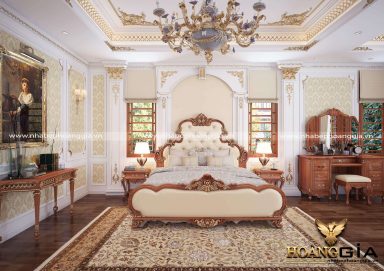 Mẫu thiết kế phòng ngủ phong cách tân cổ điển nhà chị Mỹ sang trọng