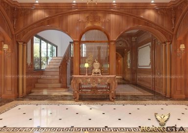Mẫu thiết kế sảnh hành lang biệt thự tân cổ điển sang trọng đầy đẳng cấp