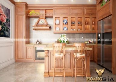 Mẫu tủ bếp gỗ gõ đỏ tự nhiên Nam Phi 26