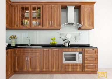 Mẫu tủ bếp gỗ lát 02