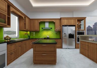 Mẫu tủ bếp gỗ sồi tự nhiên 03