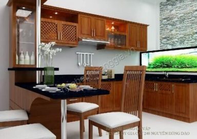 Mẫu tủ bếp  đẹp gỗ tự nhiên 09