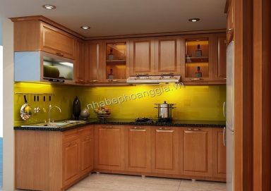 Mẫu tủ bếp hiện đại gỗ tự nhiên 21