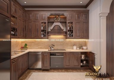 Ấn tượng với mẫu thiết kế tủ bếp tân cổ điển đẹp cho nhà bếp nhỏ
