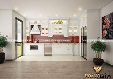 Mẫu tủ bếp phong cách tân cổ điển TBTCD08