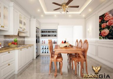 Mẫu tủ bếp phong cách tân cổ điển TBTCD16